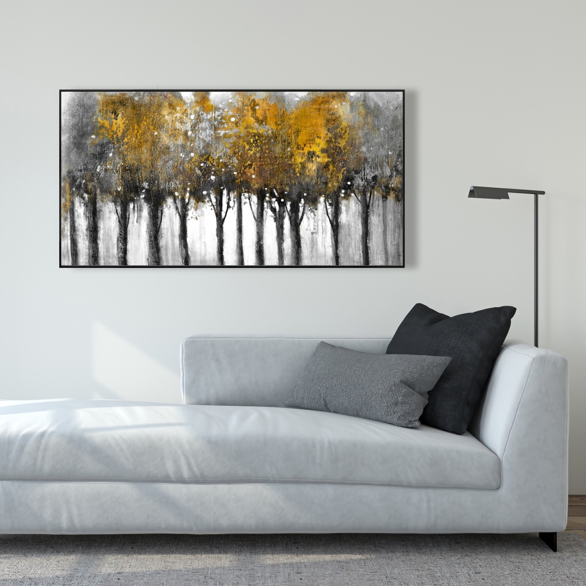 C1FC2448NN1NGA 24 x 48 in. Illuminated Forest - Contemporary Landscapes Framed Canvas