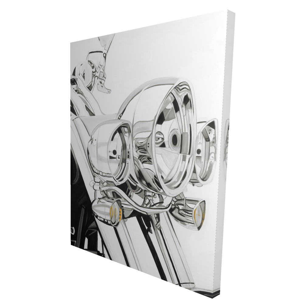 2080-4836-TR55 36 x 48 in. Motorcycle Light Canvas - Unique Transportation Bedroom Decor