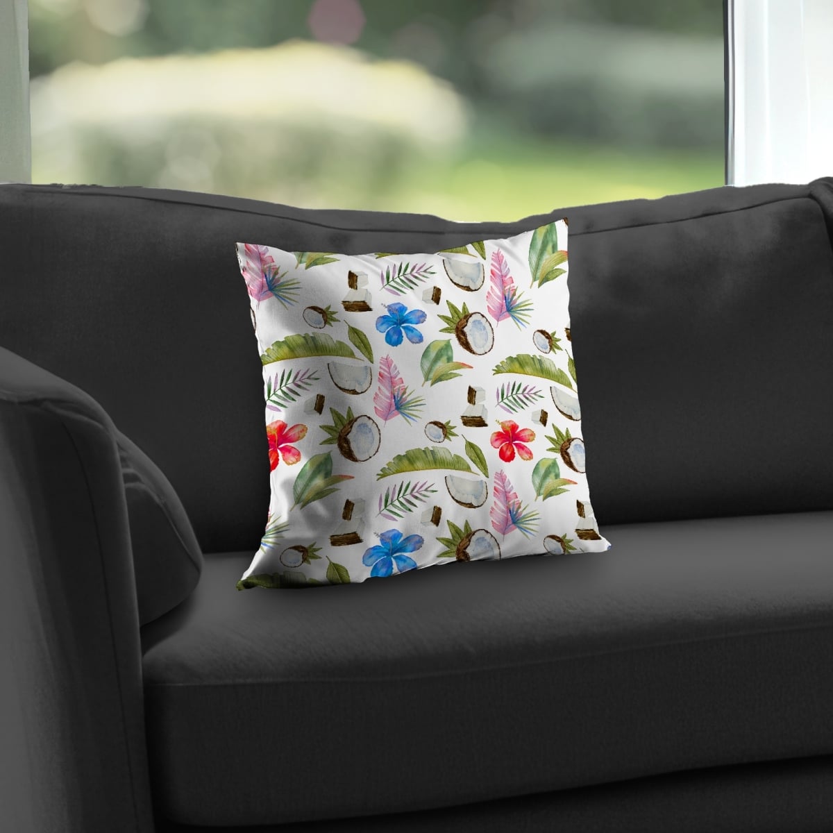 C1PT1414ELOU3S 14 x 14 in. Tropical Pattern Throw Pillow - Exotic Poly Twill Decor Insert