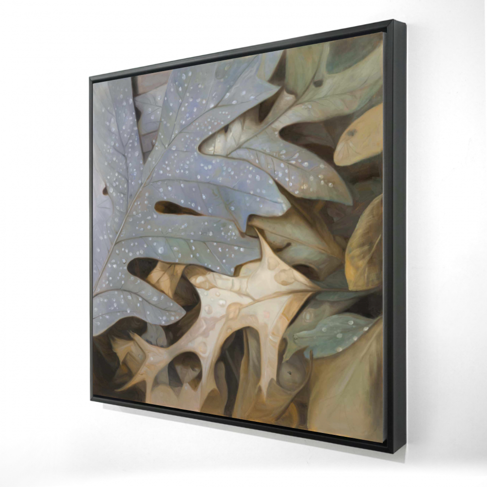2081-3636-FL376 36 x 36 in. Autumn Leaves - Hyperrealist Framed Canvas for Home Decor