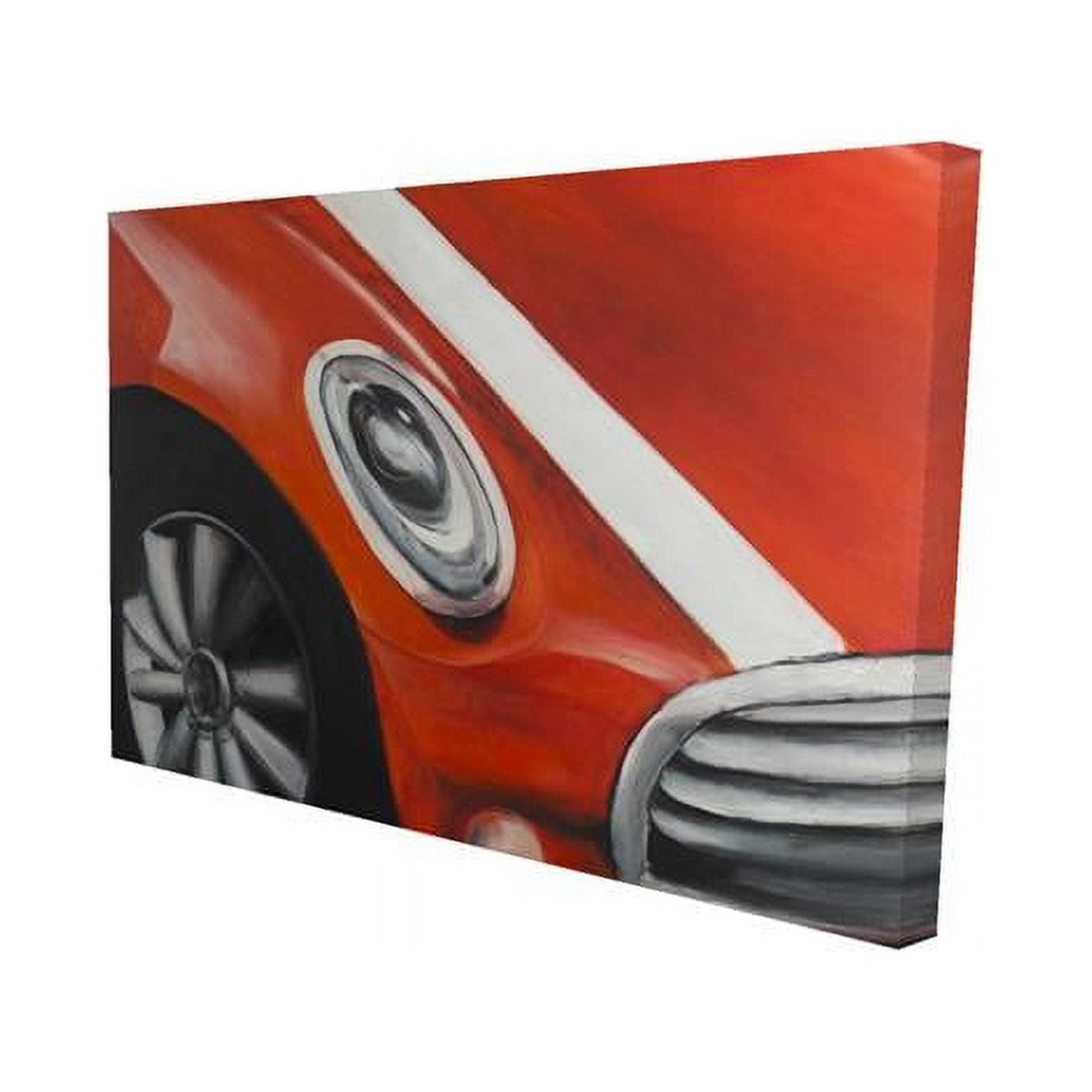 20 x 30 in. Red Car with White Stripes Closeup-Print on Canvas