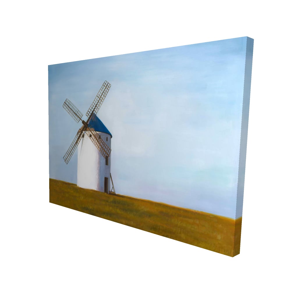 2080-3648-LA192 36 x 48 in. Big Windmill - Beige Canvas Building for Home Decor