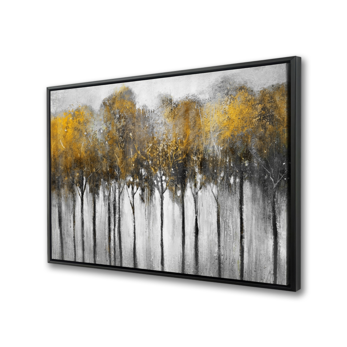 C1FC2436X5O5M0 24 x 36 in. Abstract Yellow Forest - Framed Canvas for Home Decor