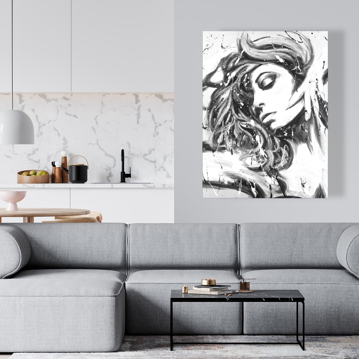 C1RC3648TDMDJT 36 x 48 in. Dance All Night - Contemporary Black Canvas for Home Decor