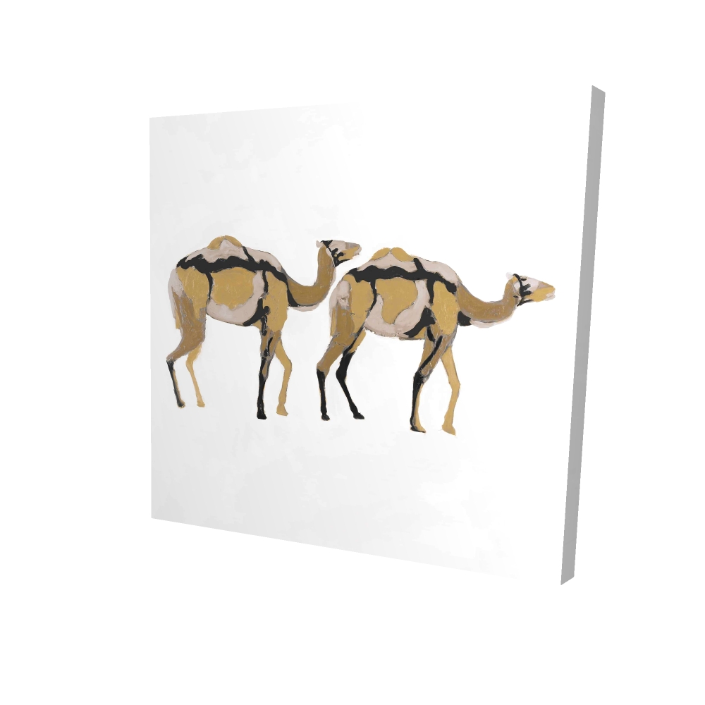 2080-3636-AN301-1 36 x 36 in. Two Abstract Dromedars - African Office Canvas for Home Decor
