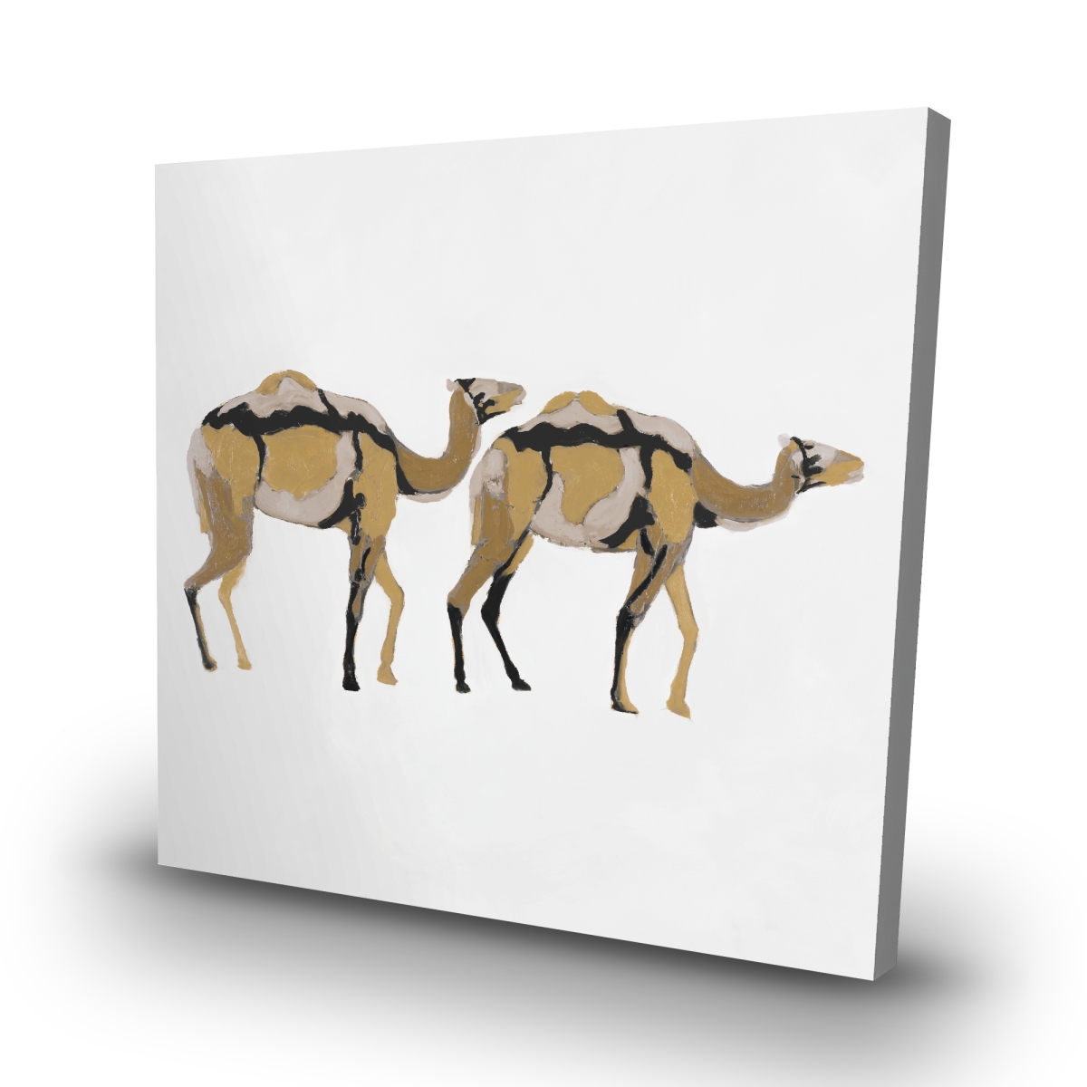 C1RC32327H3SSS 32 x 32 in. Two Abstract Dromadars - African Wildlife Canvas Decor