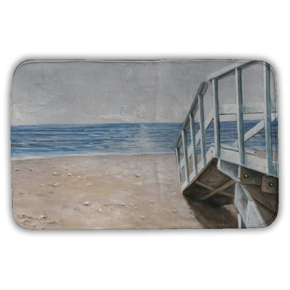 5930-2134-CO44-1 21 x 34 in. Soft Seaside Landscape Bath Mat - Home Decor - Bathroom Sea
