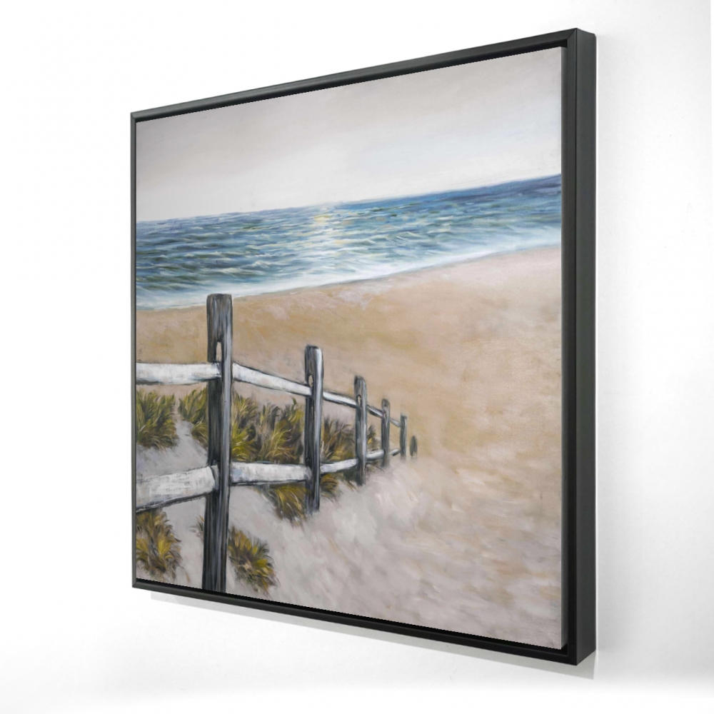 2081-3636-CO45-1 36 x 36 in. Soft Seaside - Coastal Framed Canvas for Bathroom Decor