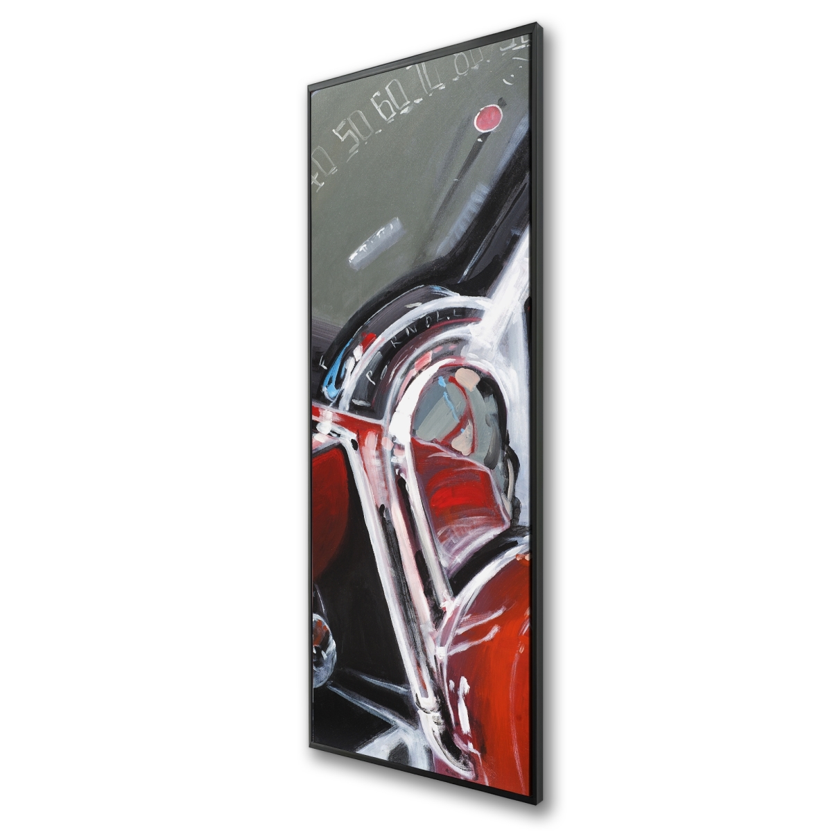 C1FC1648PCZZFZ 16 x 48 in. Vintage Red Car Dashboard - Framed Canvas Home Decor