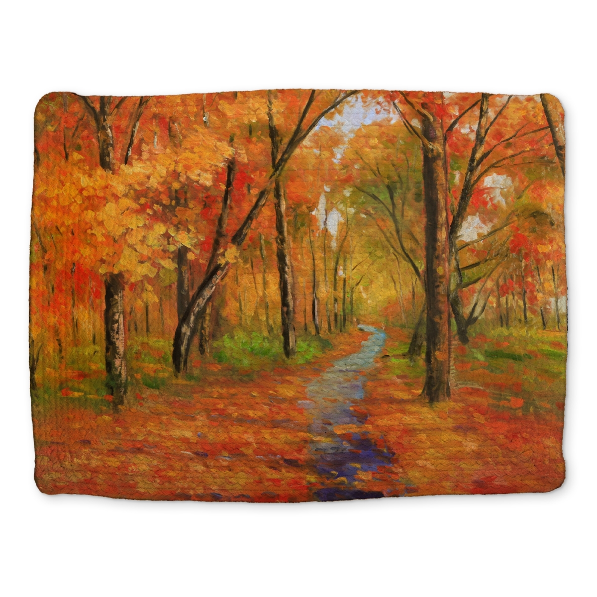 Picture of Begin Home Decor CBPM1418OCKKUZ 14 x 18 in. Autumn Trail Orange Braided Placemat - Contemporary Home Decor