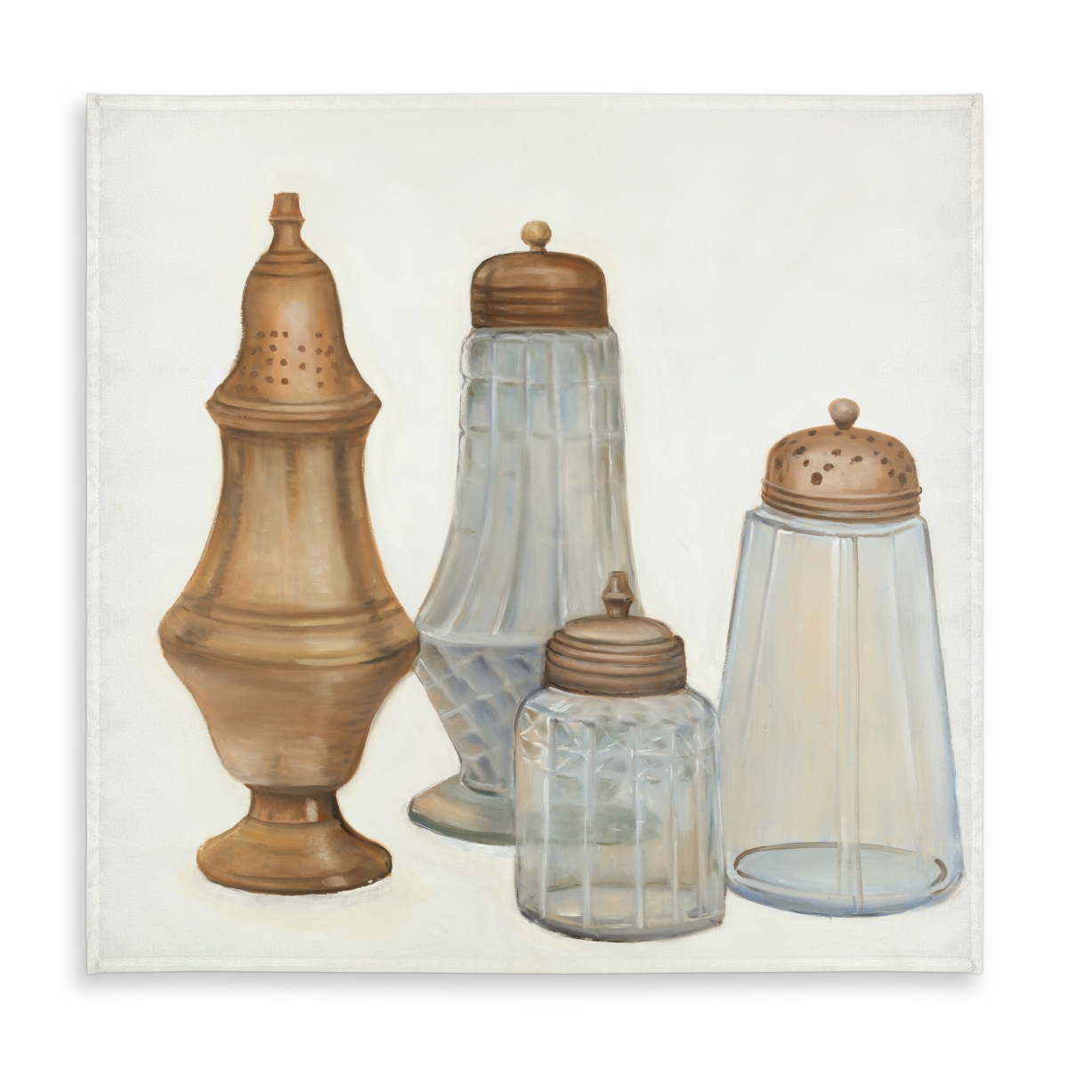 Picture of Begin Home Decor C1TC5858PU9XMA 58 x 58 in. Vintage Brown Tablecloth - Antique Salt & Pepper Shaker Decor