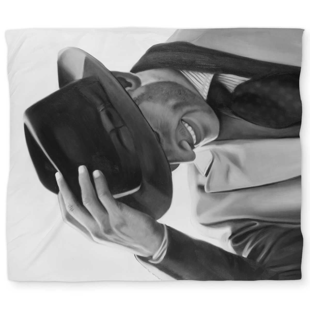 C1DCKSW0UTM15W King Size Well-Dressed Man Gray Hyperrealist Duvet Cover - Home Decor