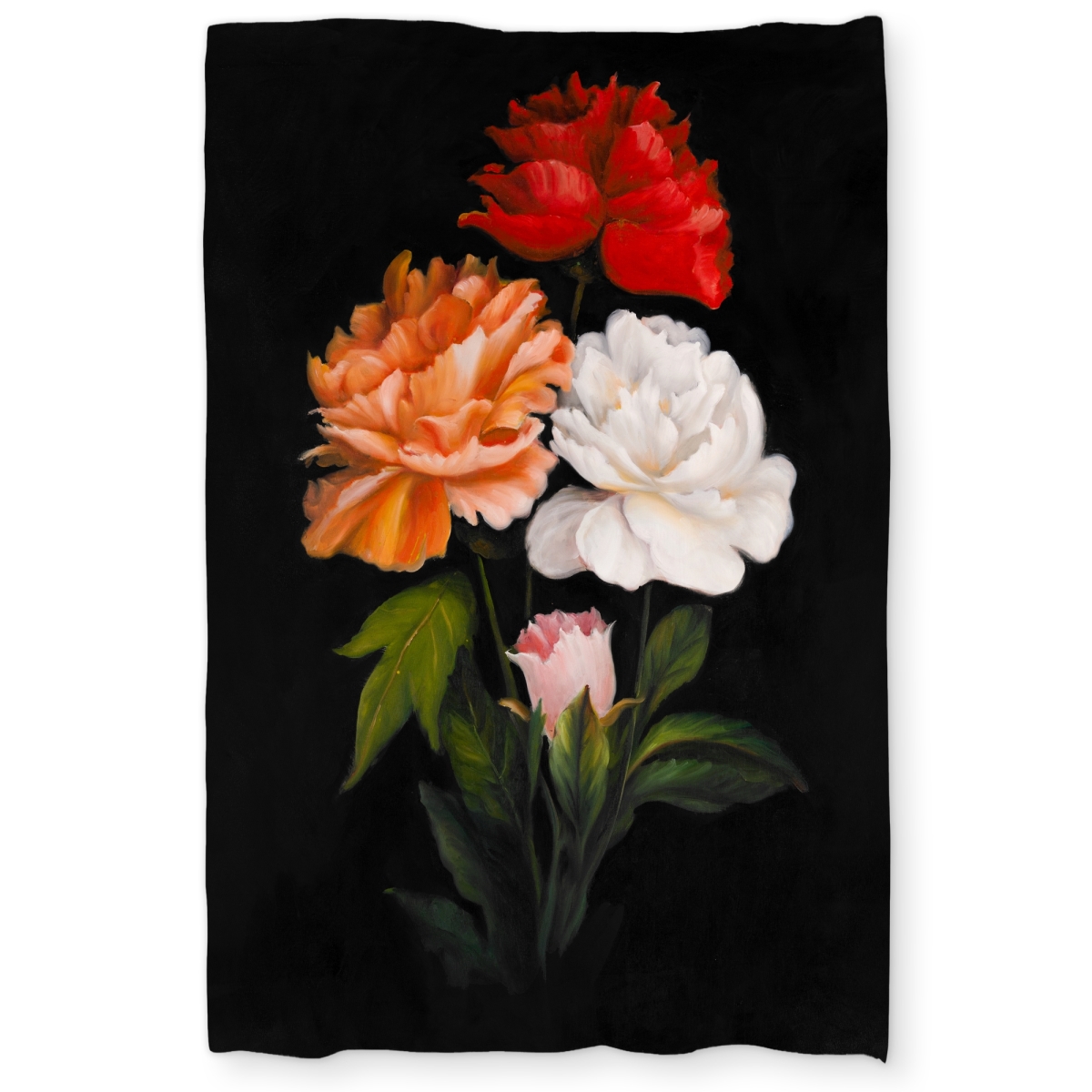 C1DCTXLW36GWXF Twin Extra Long Three Beautiful Rose Flowers Duvet Cover - Red Floral Decor