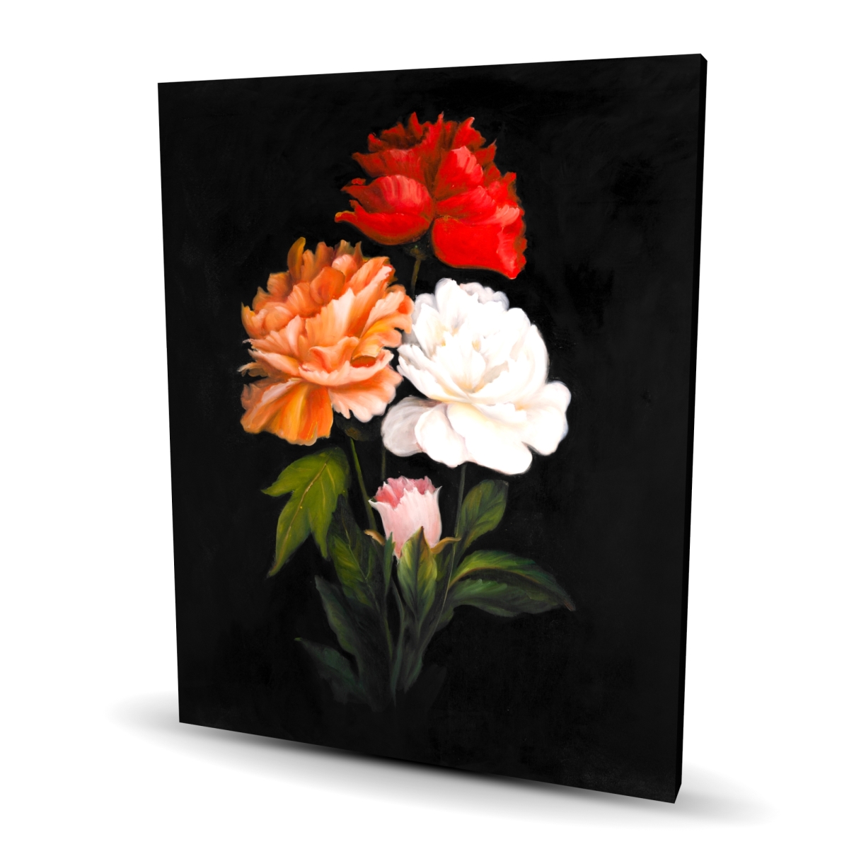 C1RC4860XID0GN 48 x 60 in. Three Beautiful Rose Flowers - Hyperrealist Office Canvas Decor