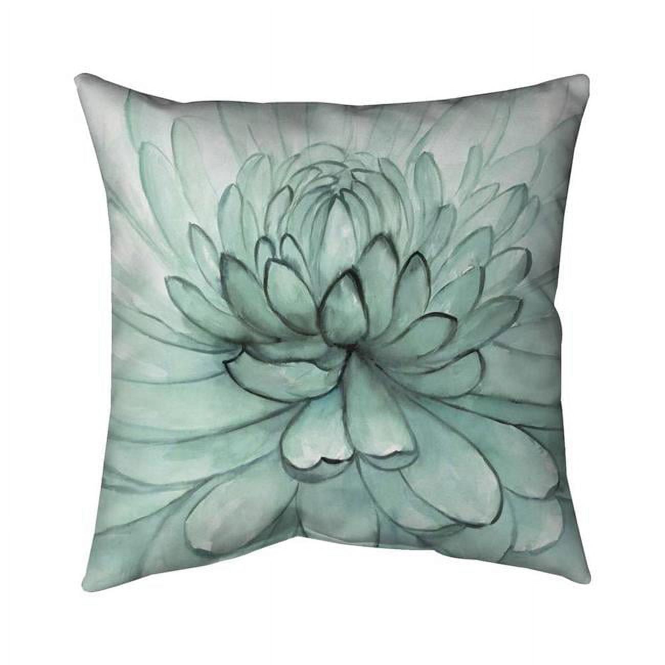 26 x 26 in. Turquoise Flower-Double Sided Print Indoor Pillow
