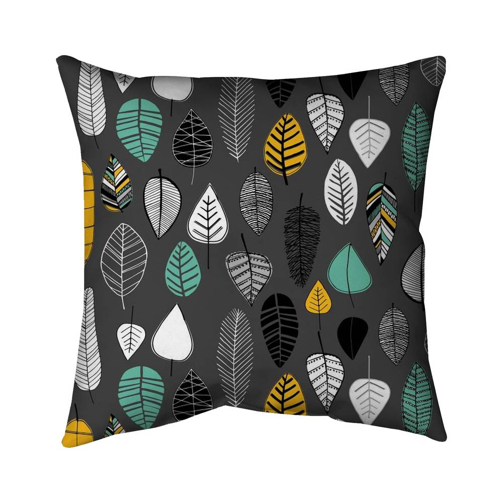 Leaves Illustration Botanical Throw - Green - 26 x 26 in. - Soft Poly Twill