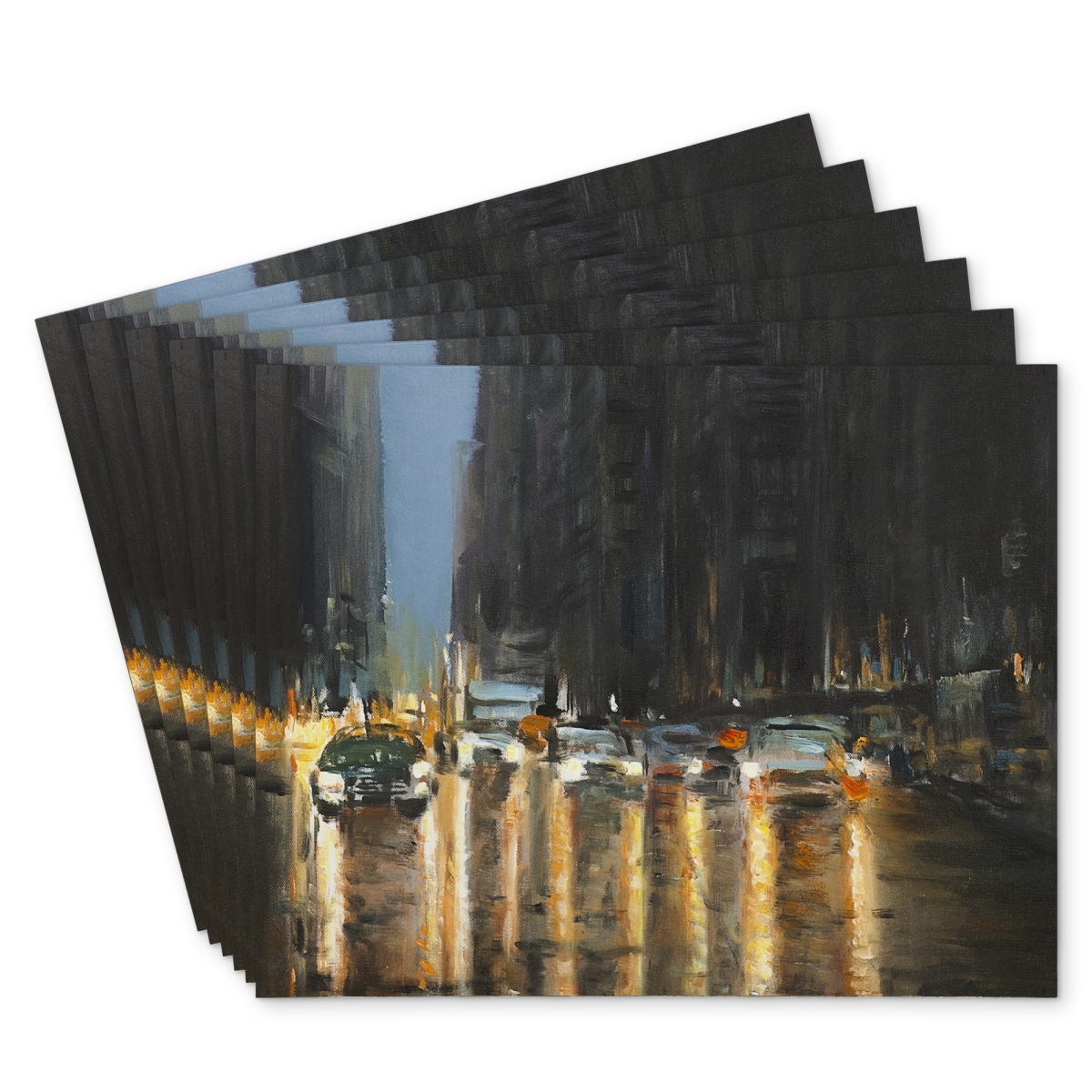 Picture of Begin Home Decor C6PP1418N1ZARS 14 x 18 in. Evening in the Streets of   York City Placemat - Home Decor - Set of 6