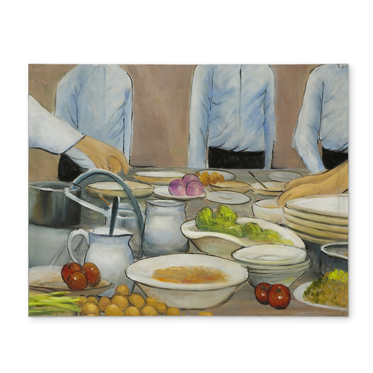 Picture of Begin Home Decor CPPM1418DSLFMZ 14 x 18 in. Cook Chefs At Work Contemporary Polyester Placemat - Home Decor