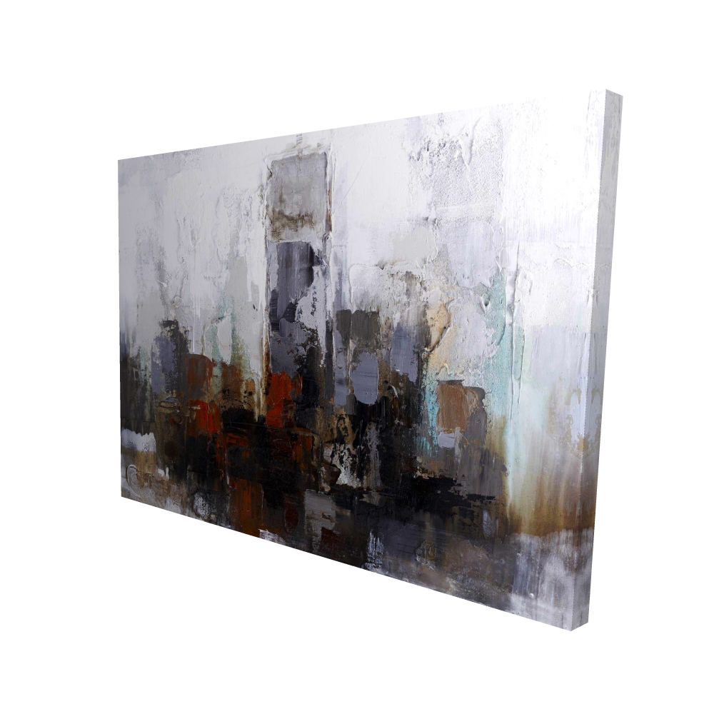 2080-3648-CI136 36 x 48 in. Obscure Buildings - Contemporary Abstract Canvas for Home Decor