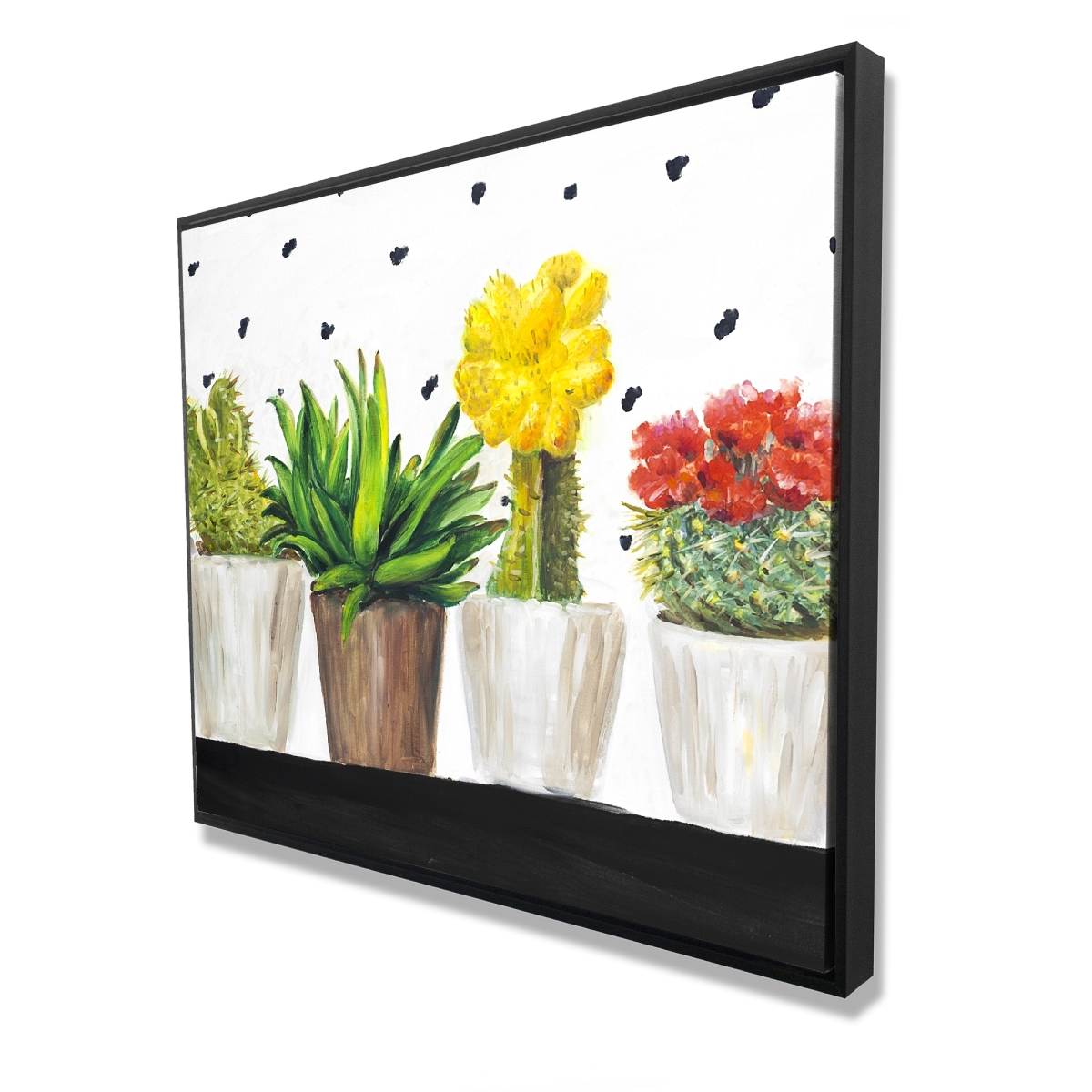 C1FC4860F7KXW7 48 x 60 in. Small Cactus & Succulents - Office Exotic Framed Canvas Decor