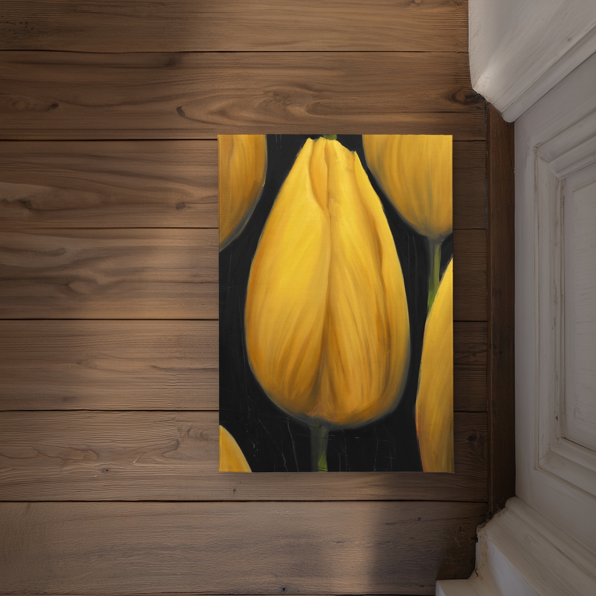 CODM17247FFUFN 17 x 24 in. Six Daffodils Flowers Door Mat - Botanical Office Decor