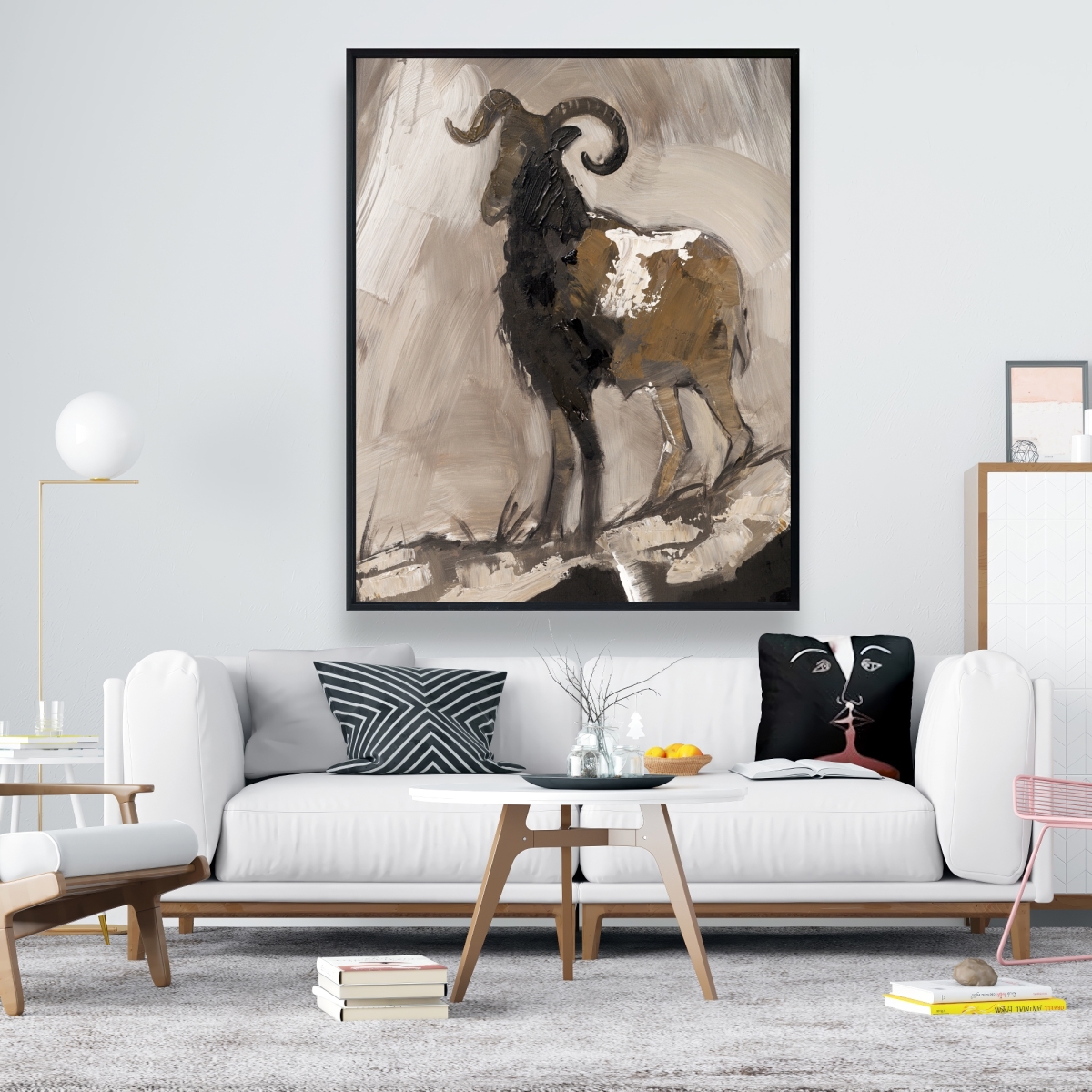 C1FC48602GRK34 48 x 60 in. Abstract Proud Aeries - Wildlife Office Framed Canvas Decor