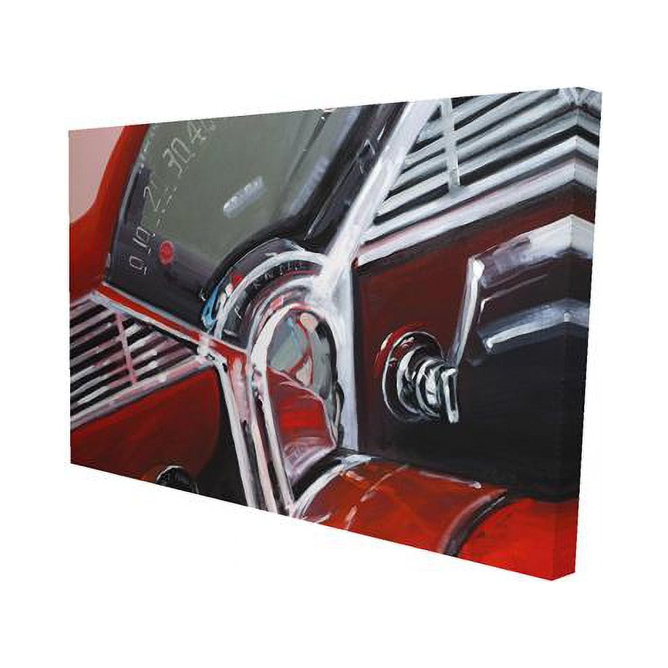 20 x 30 in. Vintage Red Car Dashboard-Print on Canvas