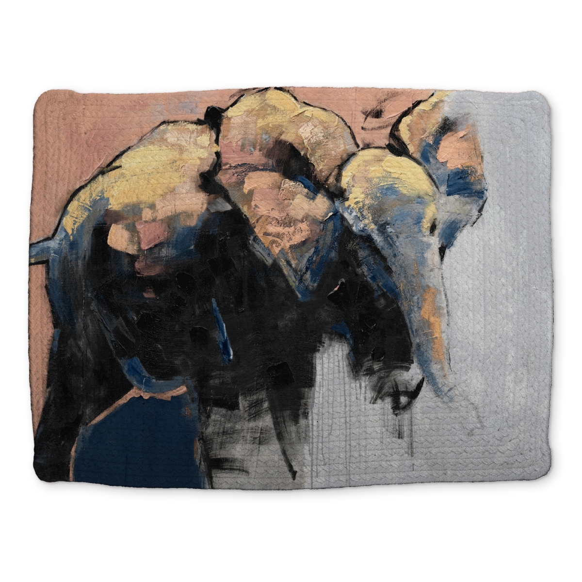 Picture of Begin Home Decor CBPM14185558UO 14 x 18 in. Abstract Elephant Braided Polyester Placemat - Office Decor
