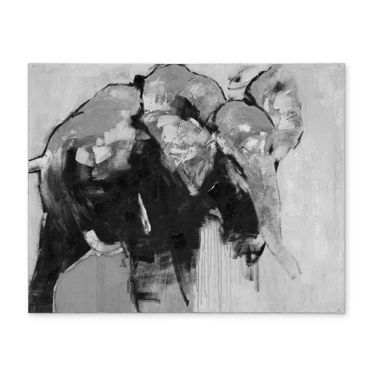 Picture of Begin Home Decor CPPM1418FCMP22 14 x 18 in. Monochrome Abstract Elephant Placemat - Gray Polyester Decor
