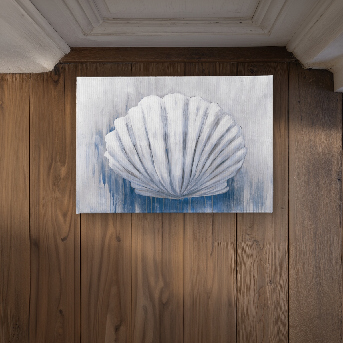 CODM17249I40H3 17 x 24 in. Blue Feston Shell Door Mat - Coastal Indoor Outdoor Decor