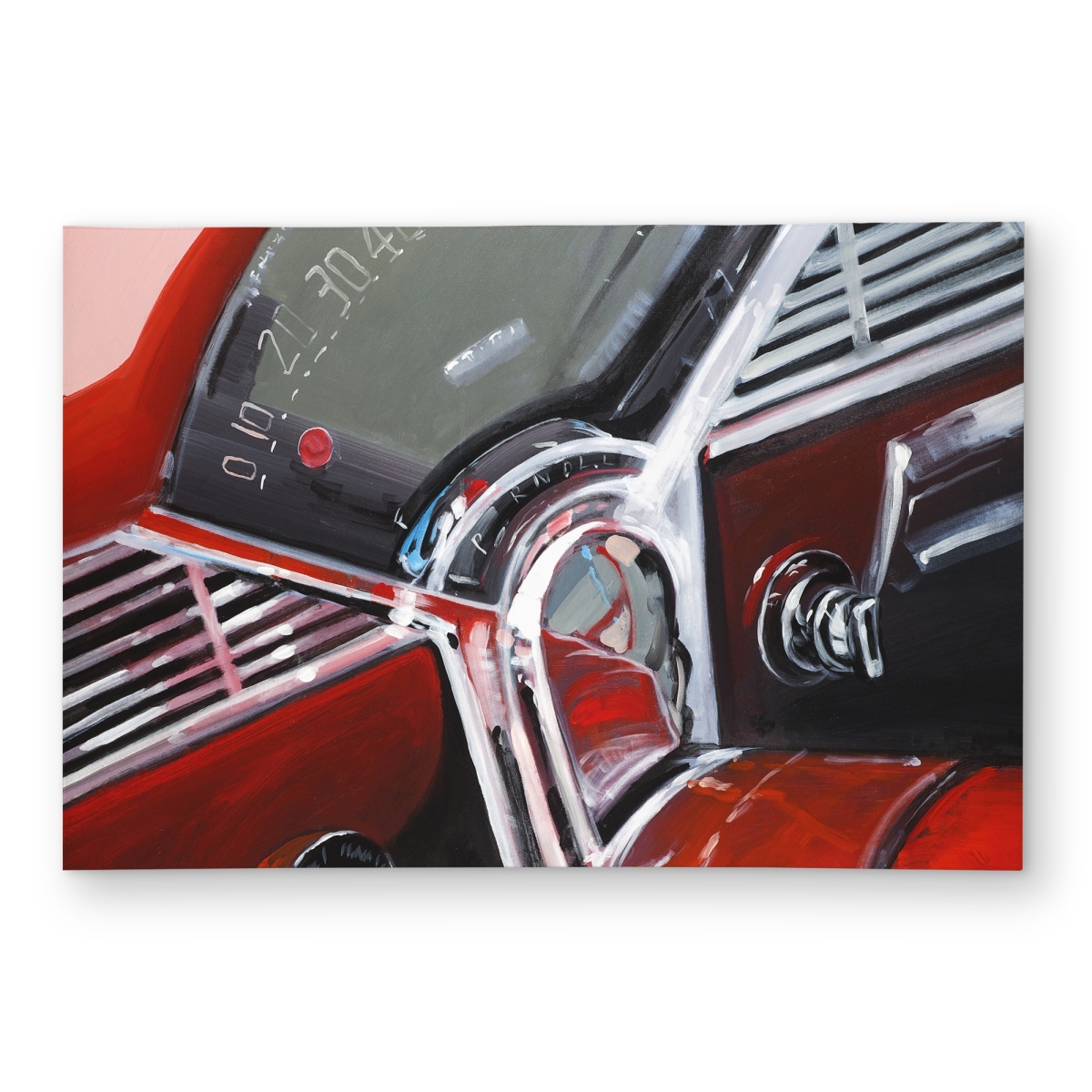 C1ROAR23PMU6F0 2 x 3 ft. Vintage Red Car Dashboard Rug - Contemporary Transportation Decor - Rectangle