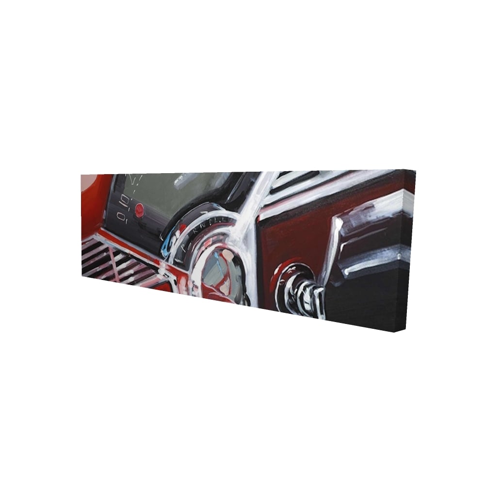 2080-2060-TR43 20 x 60 in. Vintage Red Car Dashboard Canvas - Office Transportation Decor