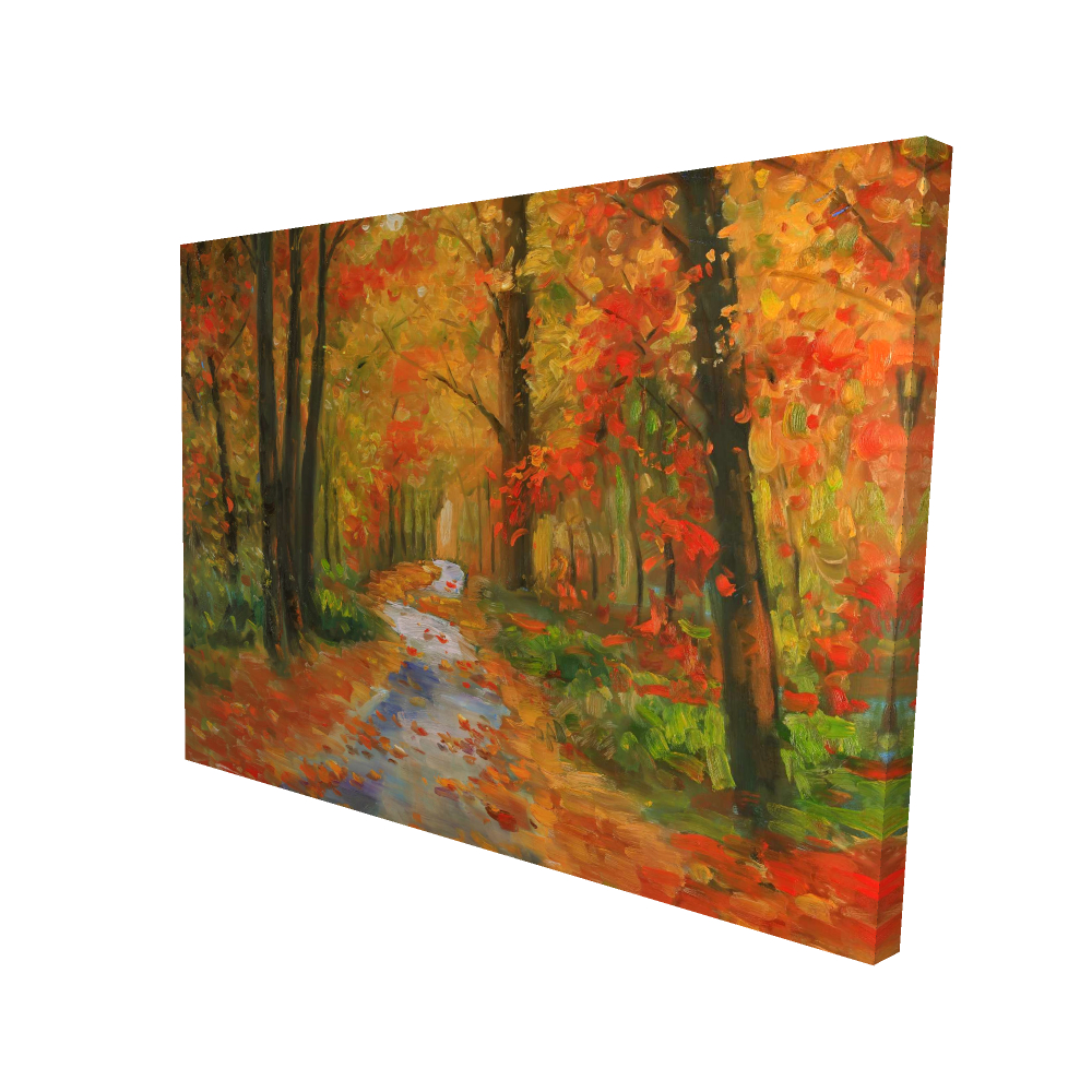 2080-3648-LA106 36 x 48 in. Autumn Trail - Trees Orange Canvas for Home Decor - Art Print