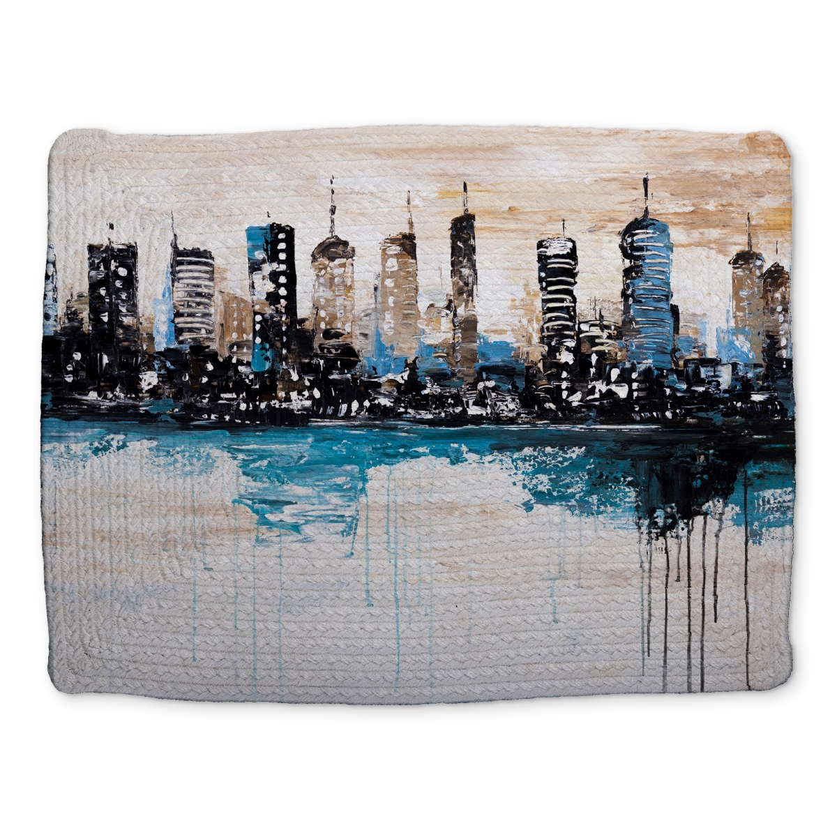 Picture of Begin Home Decor CBPM1418W3ZCZM 14 x 18 in. Industrial Blue Braided Polyester Placemat - Home Decor