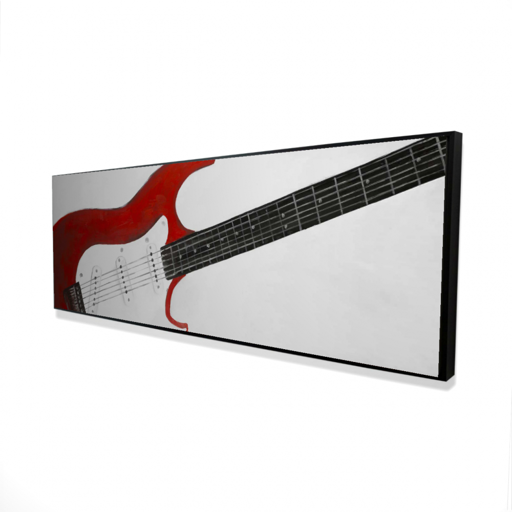2081-2060-MU32 20 x 60 in. Red Rock Guitar - Contemporary Man Cave Framed Canvas Decor