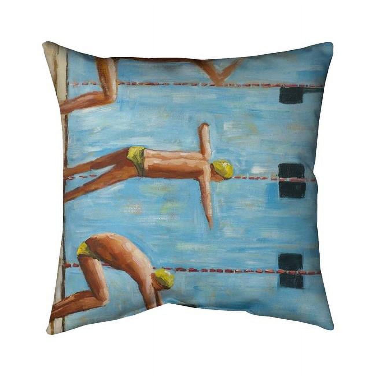 26 x 26 in. Swimmers-Double Sided Print Indoor Pillow