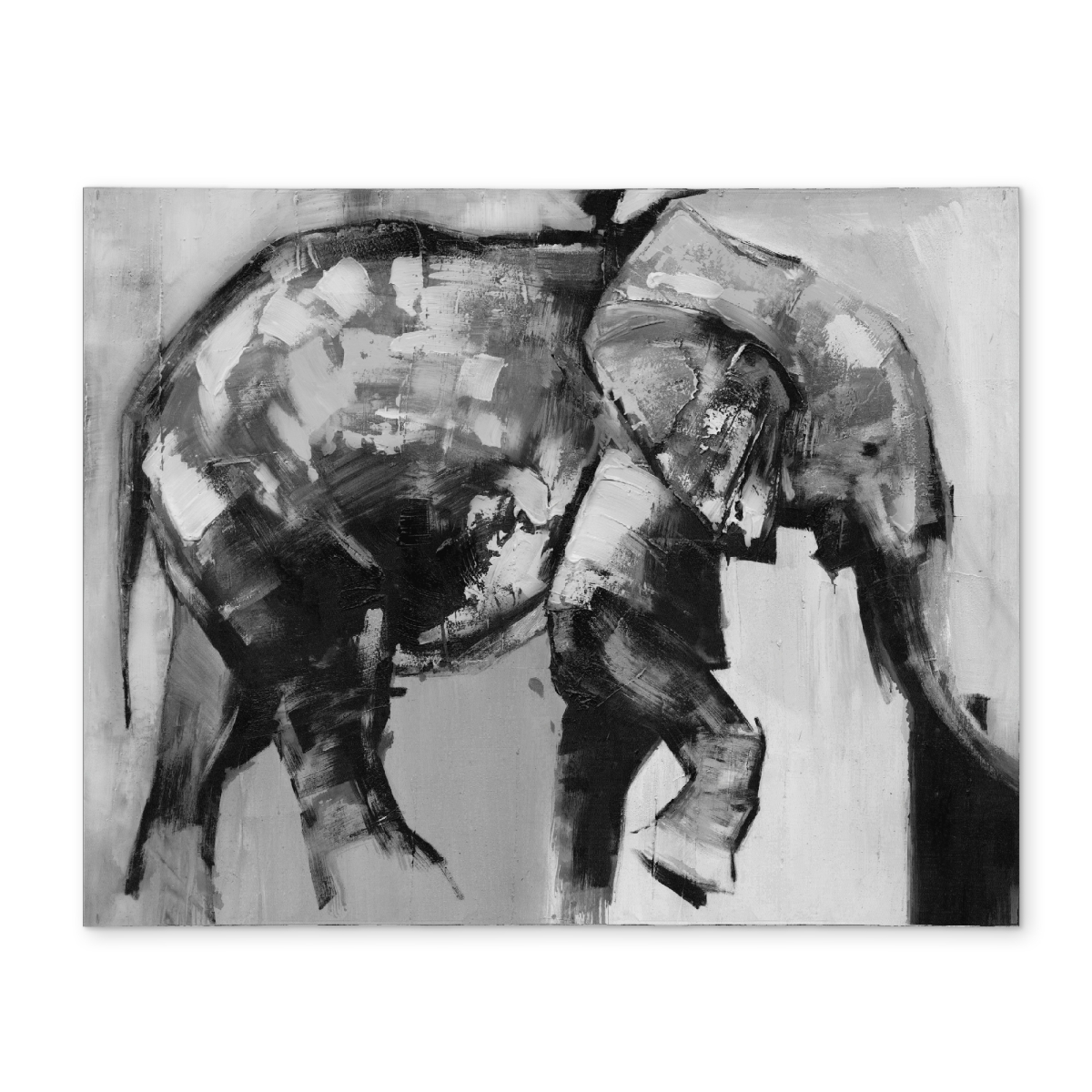 Picture of Begin Home Decor CPPM1418X8NAXB 14 x 18 in. Beautiful Monochrome Elephant Placemat - African Animal Decor