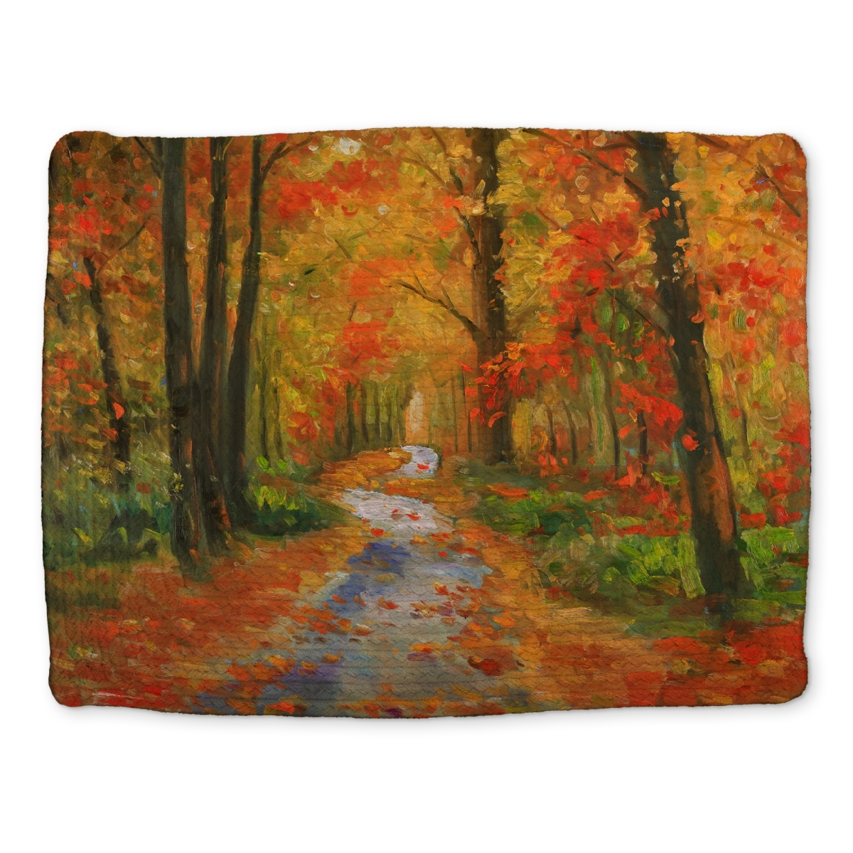 Picture of Begin Home Decor CBPM1418EUMK6I 14 x 18 in. Autumn Trail Braided Polyester Placemat - Trees Home Decor