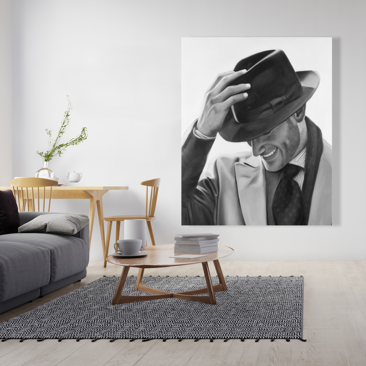 C1RC48601E4NFQ 48 x 60 in. Well-Dressed Man - Gray Figurative Canvas for Home Decor