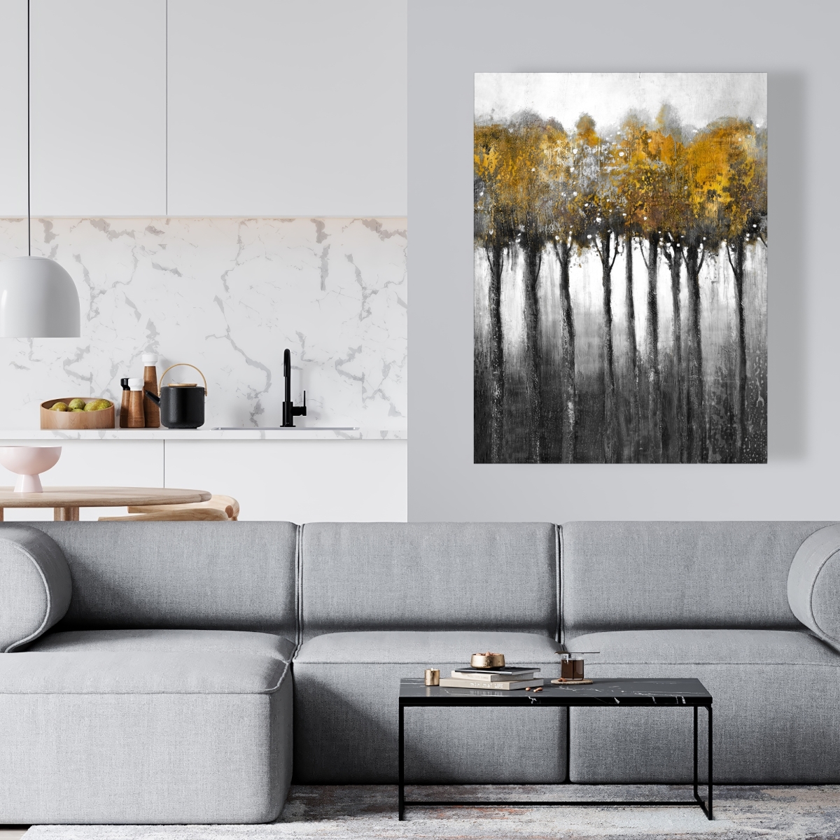 C1RC3648RAKBV1 36 x 48 in. Illuminated Forest - Contemporary Trees Canvas for Home Decor