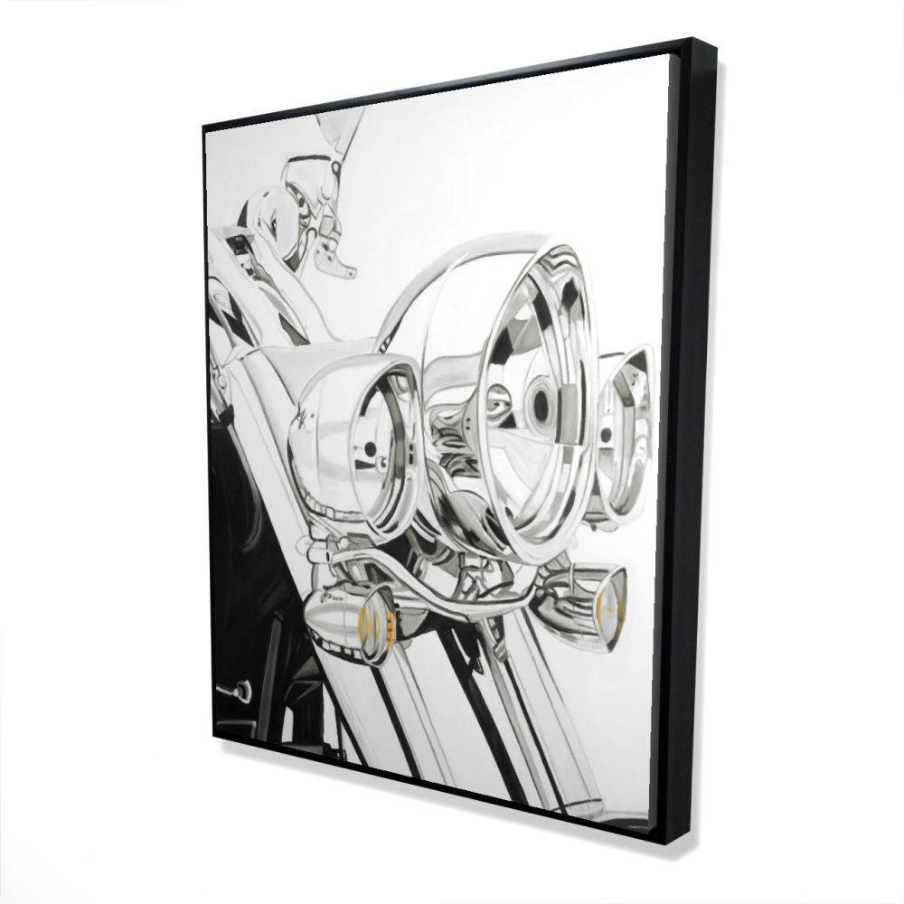 2081-6048-TR55 48 x 60 in. Motorcycle Light - Industrial Hobbies Framed Canvas Decor