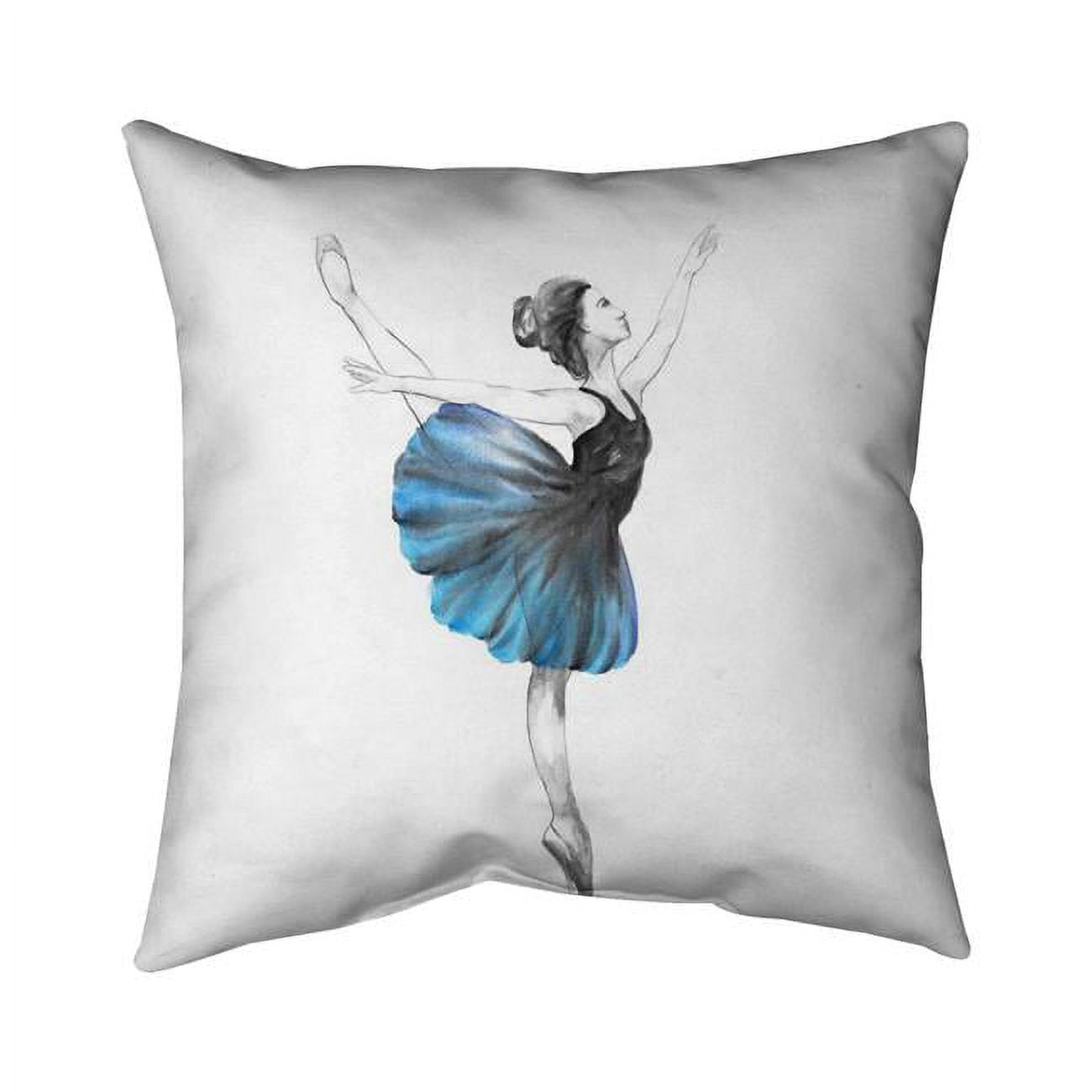 26 x 26 in. Small Blue Ballerina-Double Sided Print Indoor Pillow