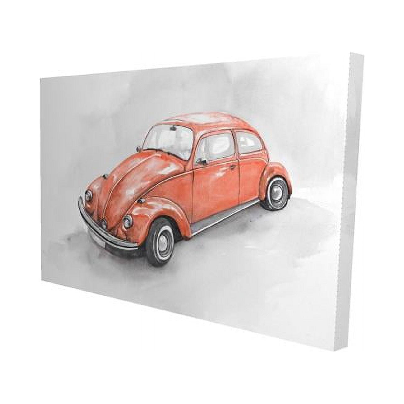 20 x 30 in. Vintage Red Beetle-Print on Canvas