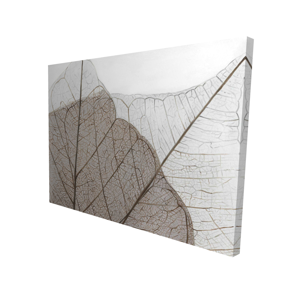 2080-3648-FL377 36 x 48 in. Translucent Dried Leaves - Botanical Beige Canvas Home Decor