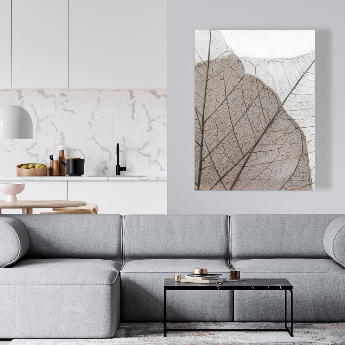 C1RC364813M74H 36 x 48 in. Translucent Dried Leaves - Botanical Office Canvas for Home Decor