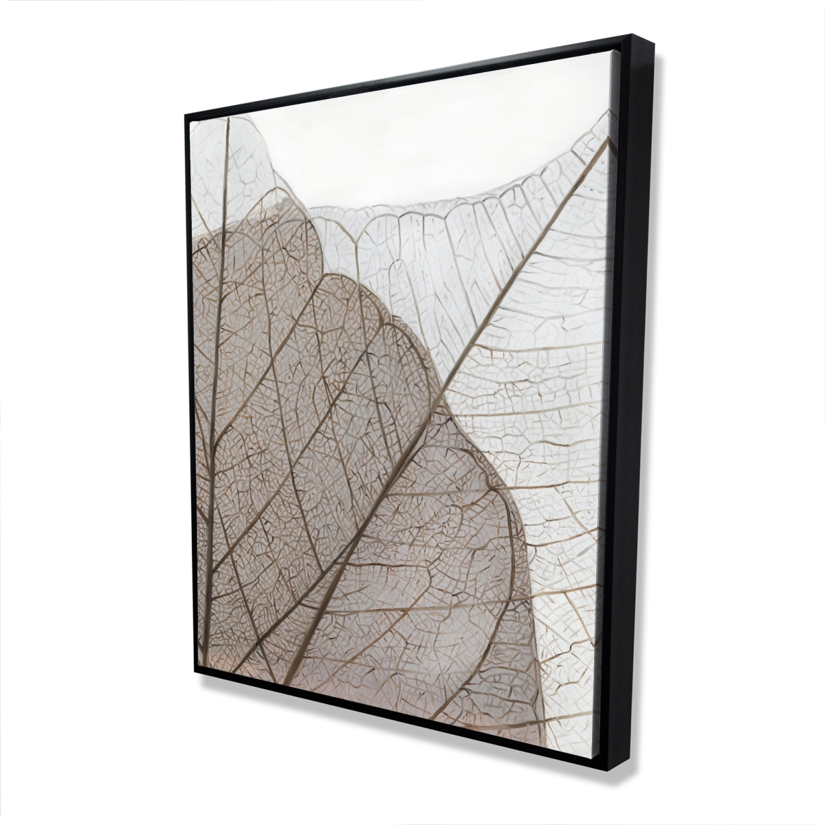 C1FC48607ODKL1 48 x 60 in. Translucent Dried Leaves - Hyperrealist Livingroom Canvas Art