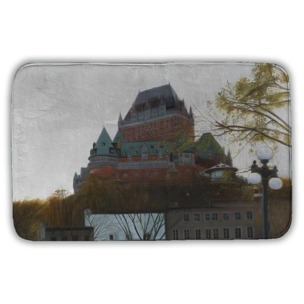 5930-2134-AR17 21 x 34 in. Le Chateau De Frontenac in Autumn Bath Mat - Home Decor