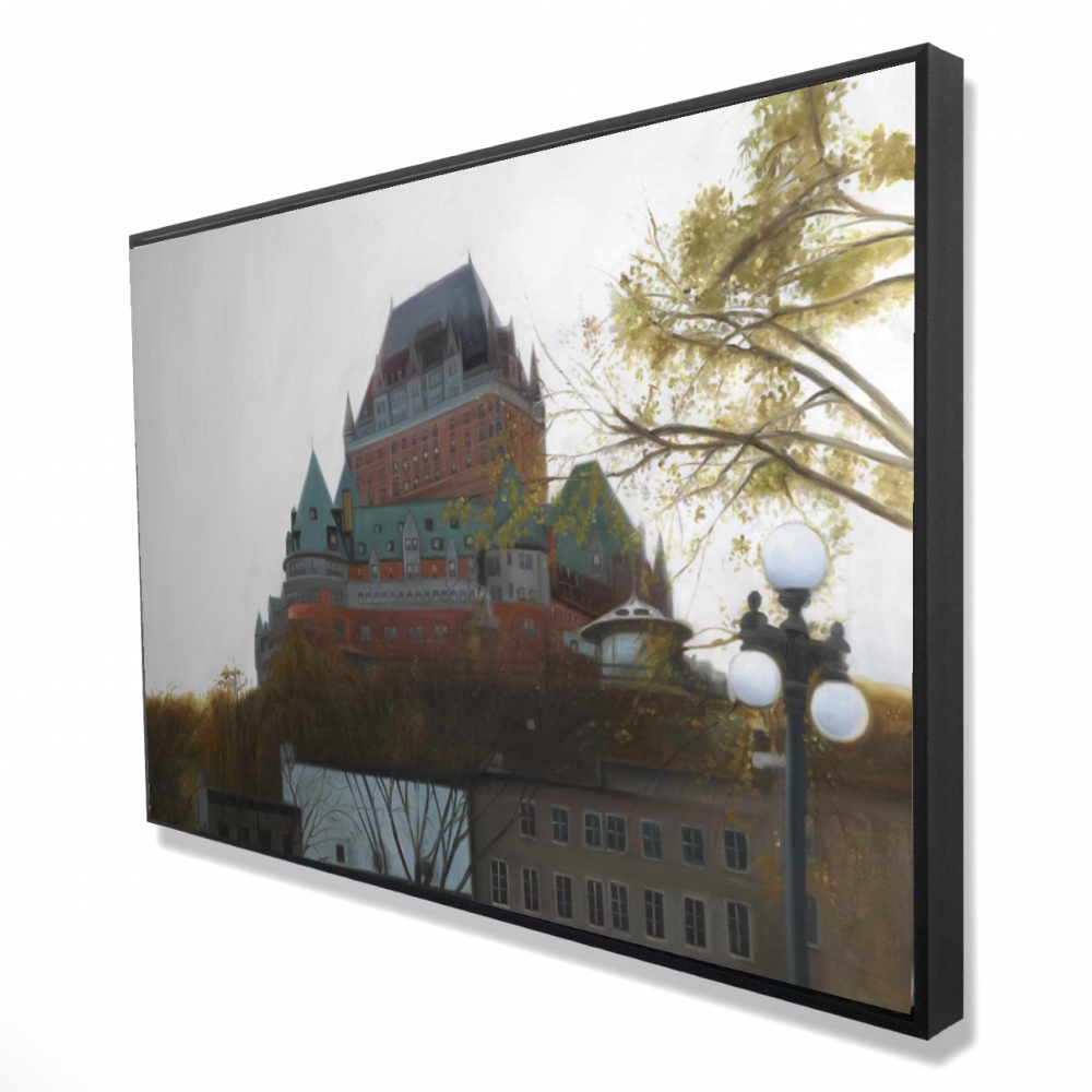 2081-2436-AR17 24 x 36 in. Le Chateau De Frontenac in Autumn - Hyperrealist Trees Canvas