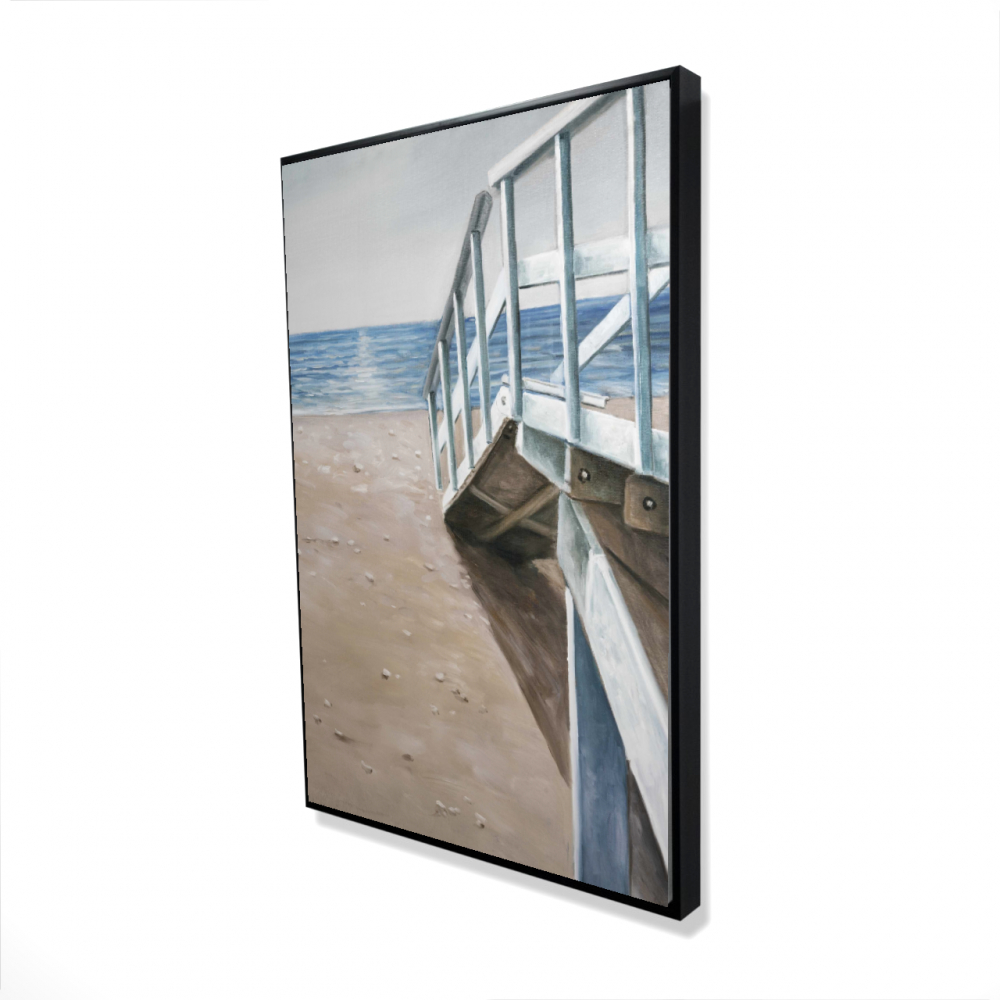 2081-3624-CO44-1 24 x 36 in. Soft Seaside Landscape - Beach Bathroom Framed Canvas Decor