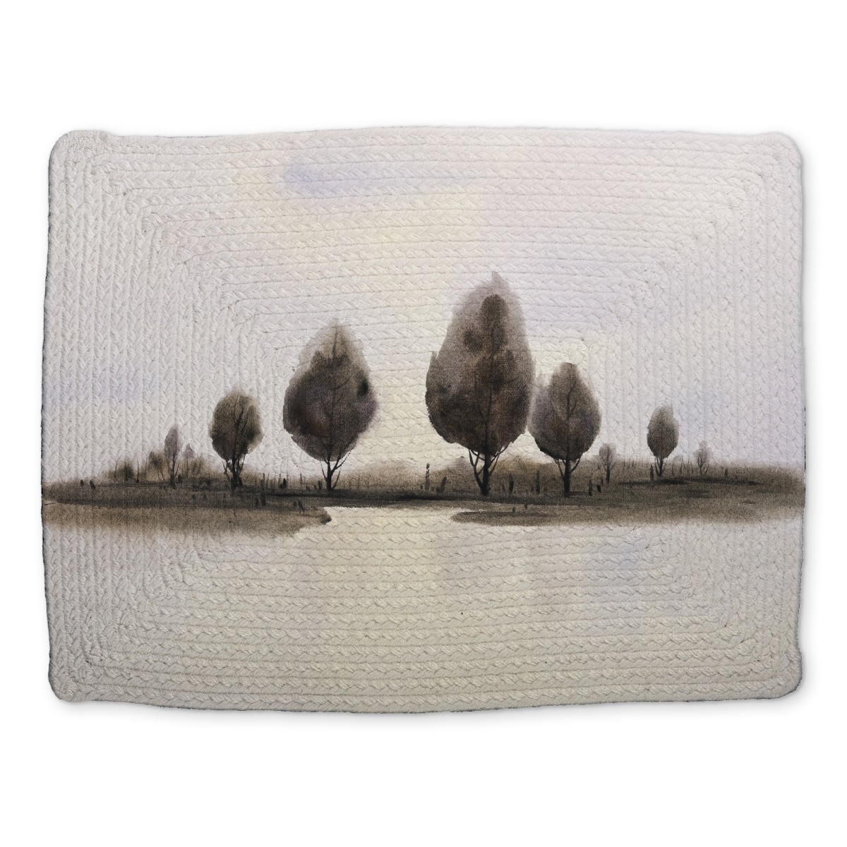 Picture of Begin Home Decor CBPM141824OHPW 14 x 18 in. Abstract Landscape Trees Blue Placemat - Braided Polyester Decor